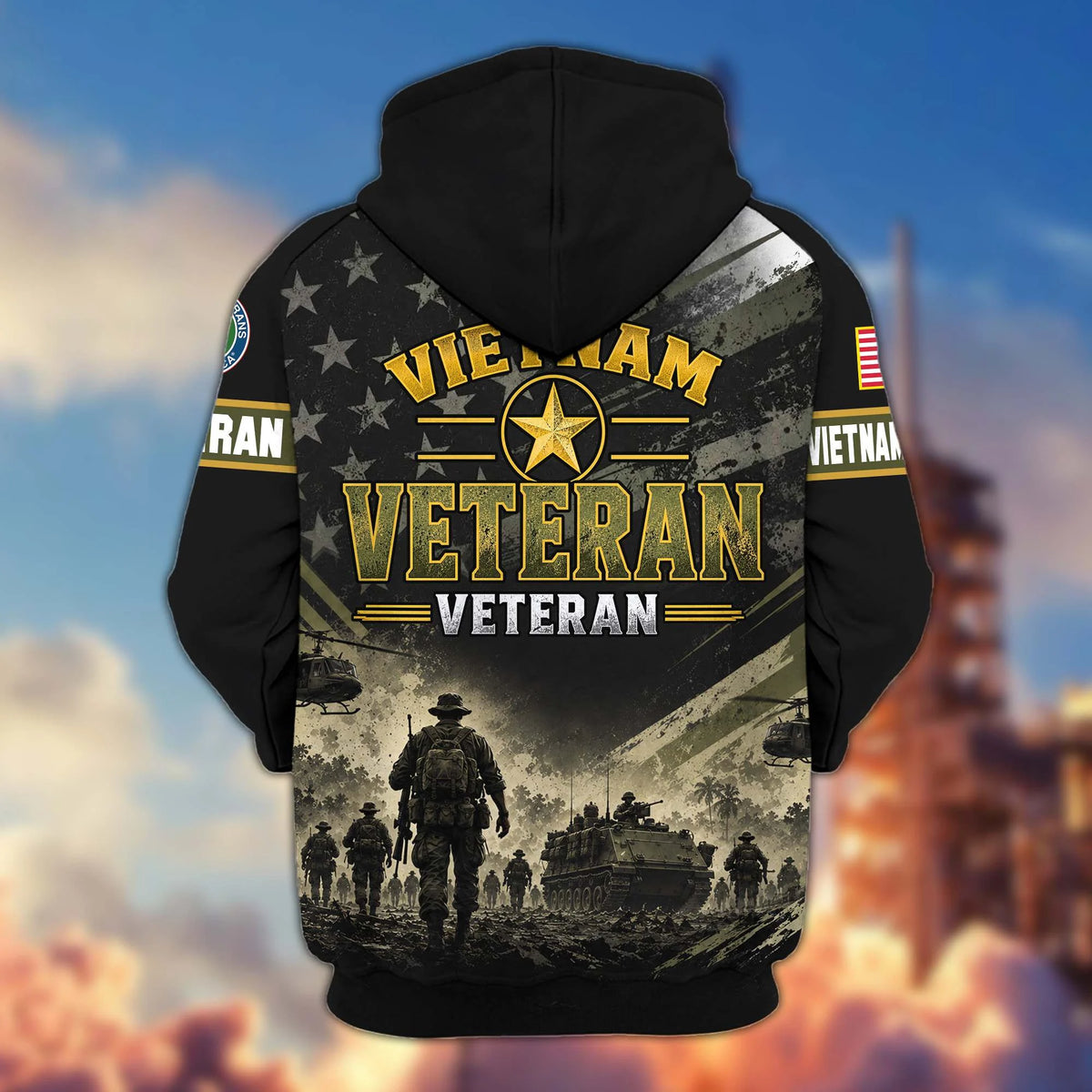 Premium US Veterans Zip Up Hoodie CPHN160912, Gifts For US Veterans, Gifts For Veterans Day.