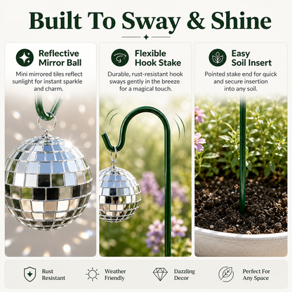 45% OFF🔥🪩Sparkling Disco Garden Stakes – Reflective Dancing Light Decor For Plants, Patio & Yard🏡