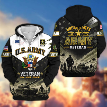 Premium US Veterans Zip Up Hoodie CPHN160912, Gifts For US Veterans, Gifts For Veterans Day.