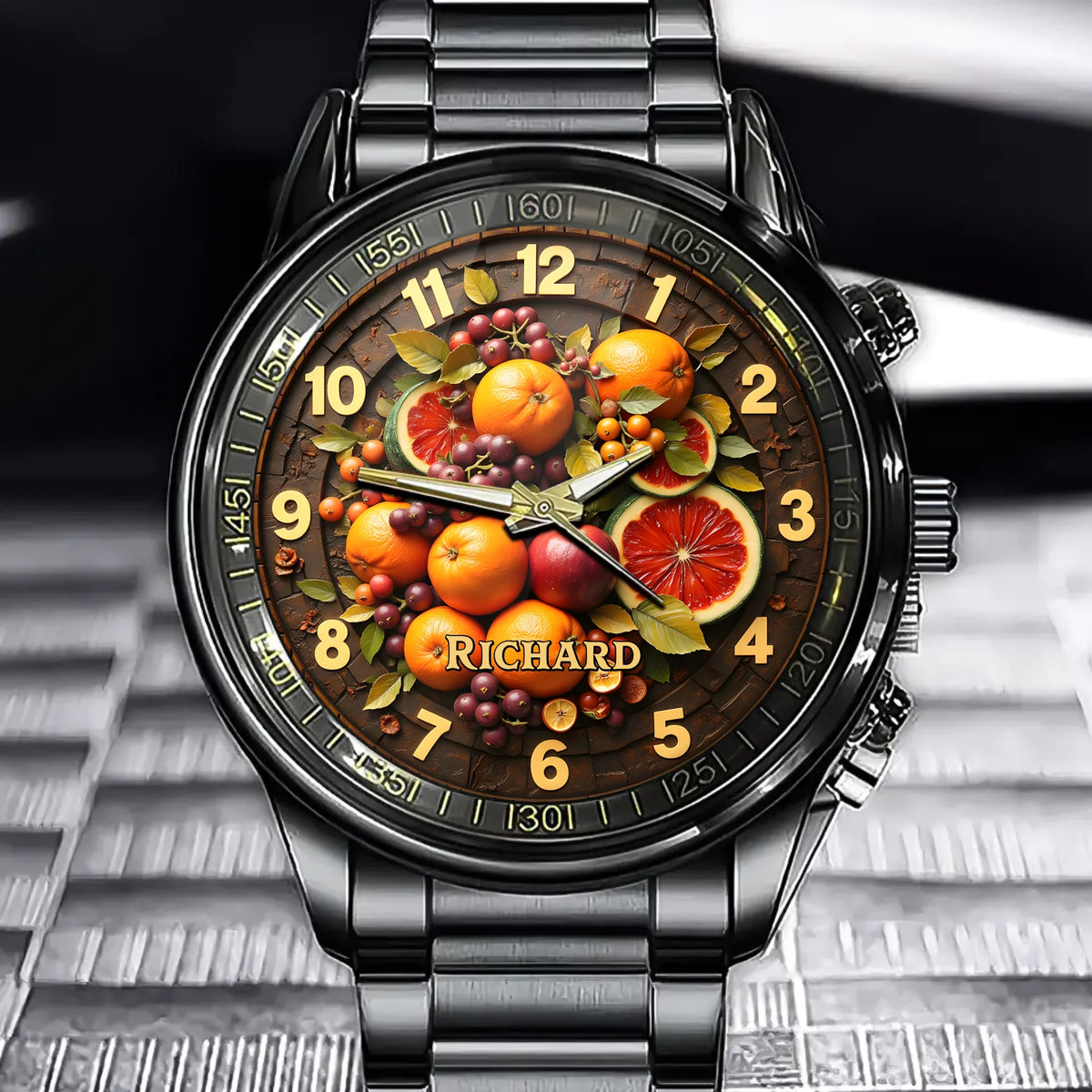 Juicy Seasons Watch – Personalized Timepiece for Fruit and Nature Lovers