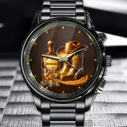 Personalized Western Cowboy Style Watch - Enter Youe Name Enjoy The Western Style Together