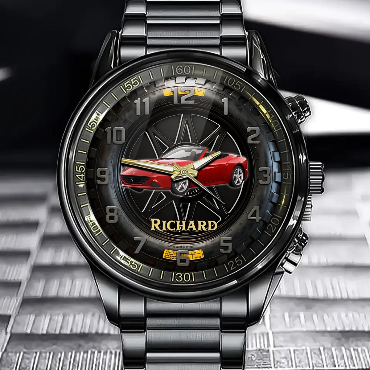Personalized Photo Car Watch - Custom Car Tire Themed Watch