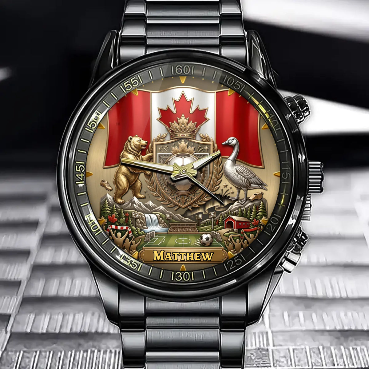Personalized Canada Soccer Watch – Custom Name Gift for Canadian Football Fans