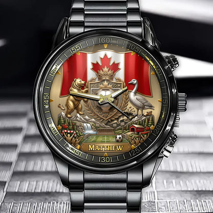 Personalized Canada Soccer Watch – Custom Name Gift for Canadian Football Fans